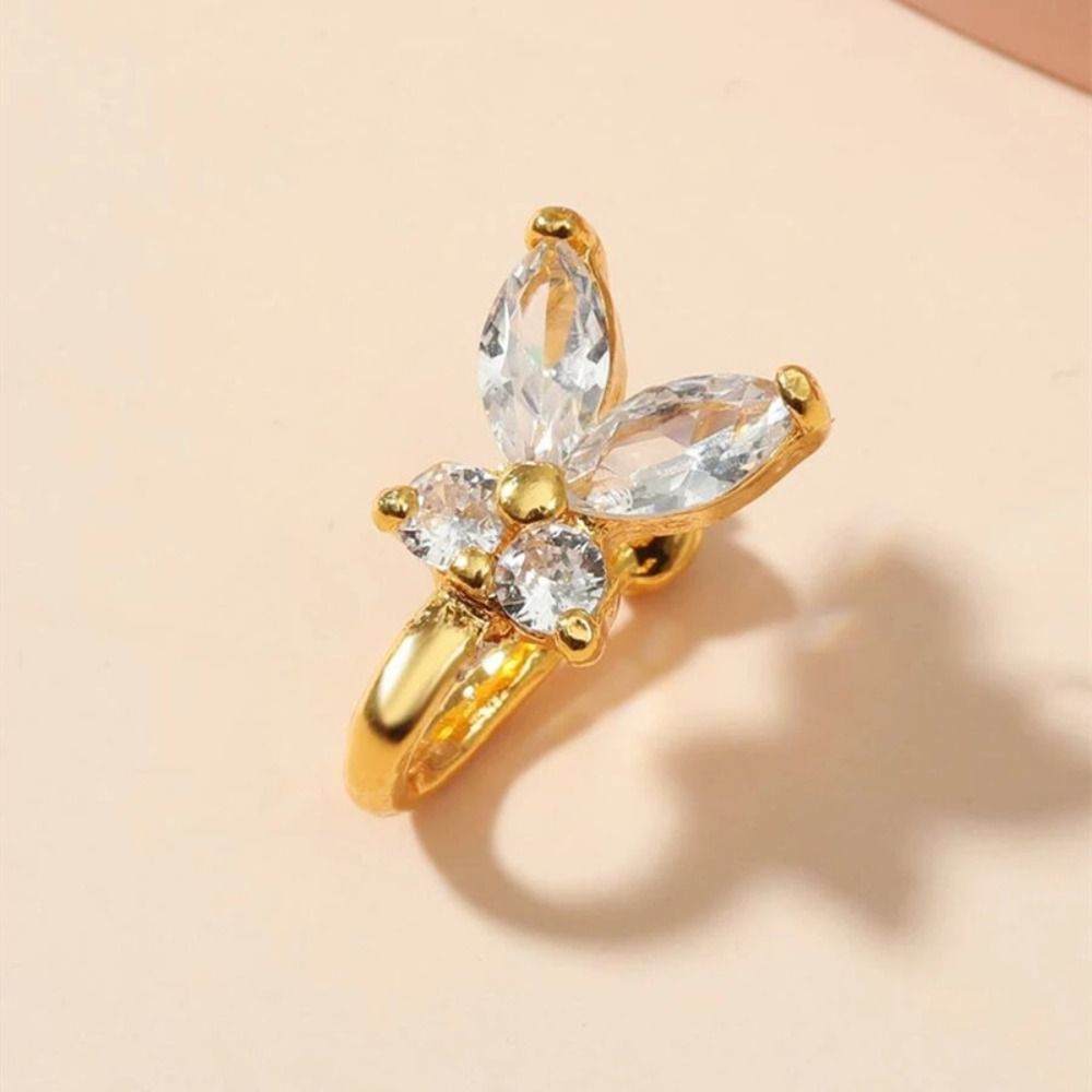 Body Jewelry And Earrings - Rhinestone Butterfly Nose Ring Zircon Copper