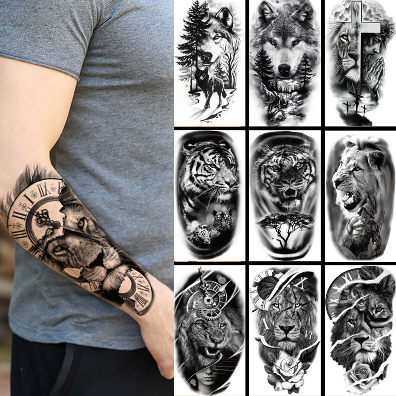 Body Jewelry Tunnels - Waterproof Temporary Tattoo Sticker Forest Big