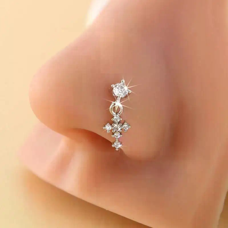 Body Jewelry Tunnels - Dangle Nose Rings For Women Cross