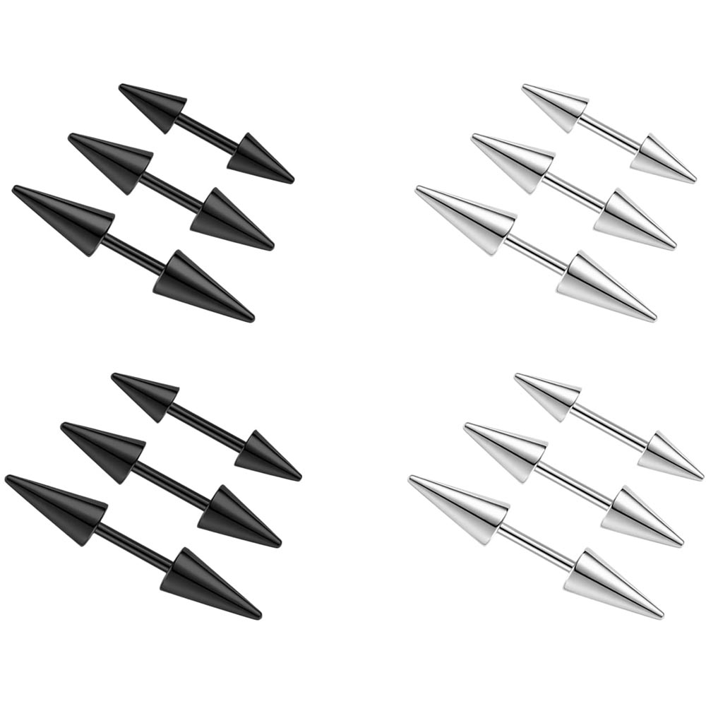 Eyebrow Curved Barbell - 2Pcs 16G Spike Eyebrow Piercing Jewelry