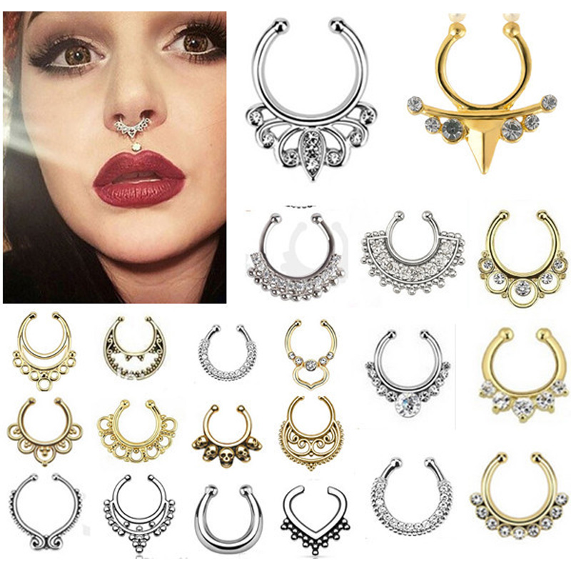 Body Jewelry Indian - Indian Crystal Snag In The Nose