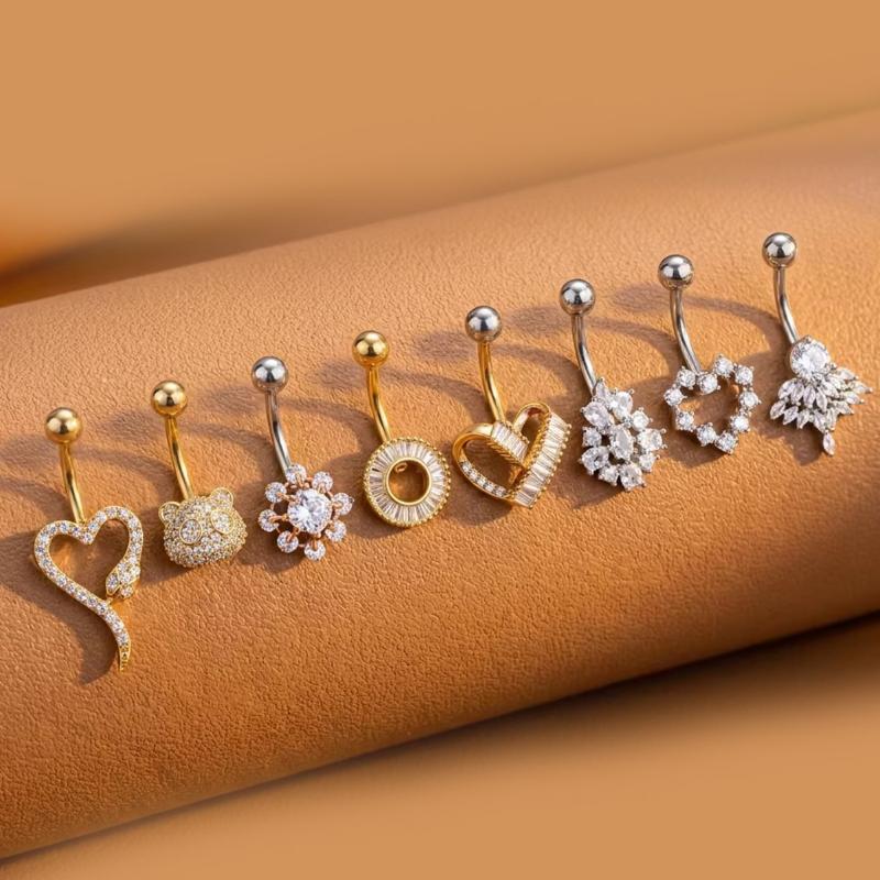 Body Jewelry Tunnels - Butterfly Flower Belly Button Rings Long