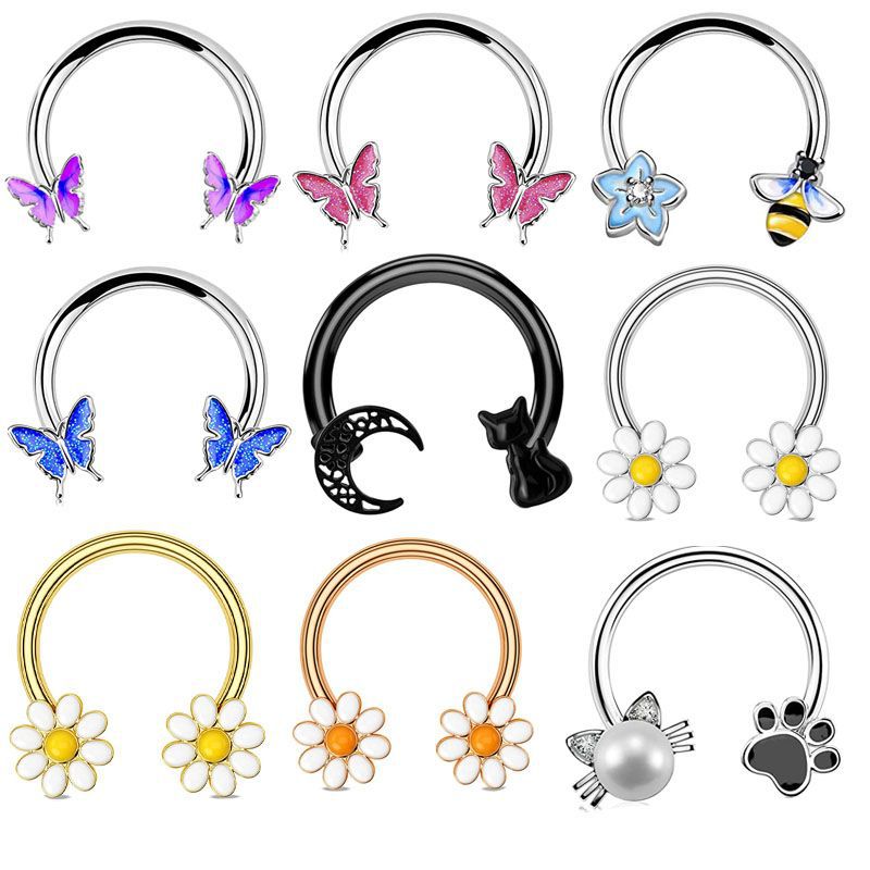 Body Jewelry And Earrings - 16G Septum Ring Daith Piercing Jewelry