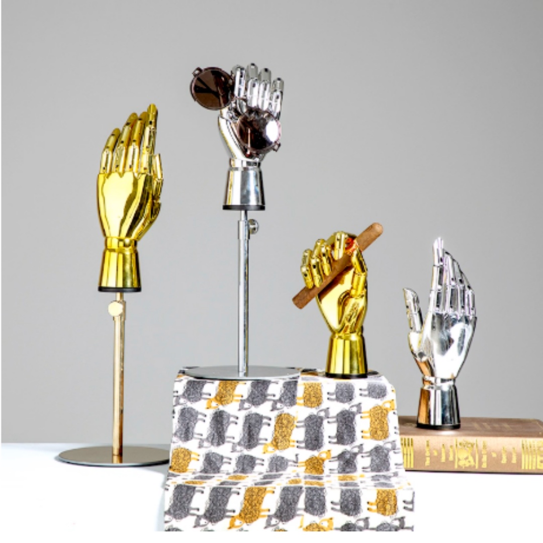 Body Jewelry Plus - Decoración Hogar Female Hand Manikin Plating,Electroplated