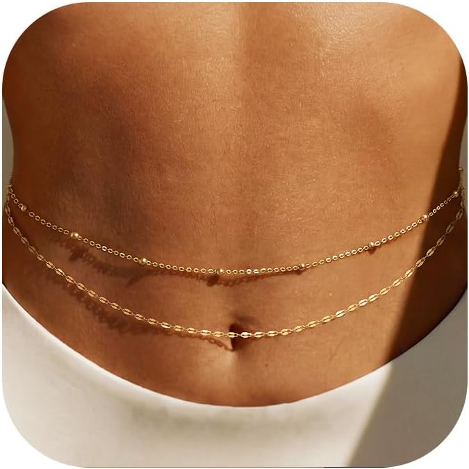 Body Jewelry Gold - 14K Gold Plated Waist Chain Women