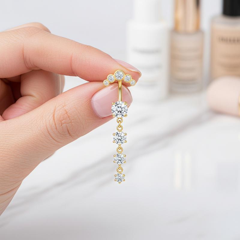 5 Pcs Fashion Rhinestones Bell - Body Jewelry Tunnels ulasan dan harga