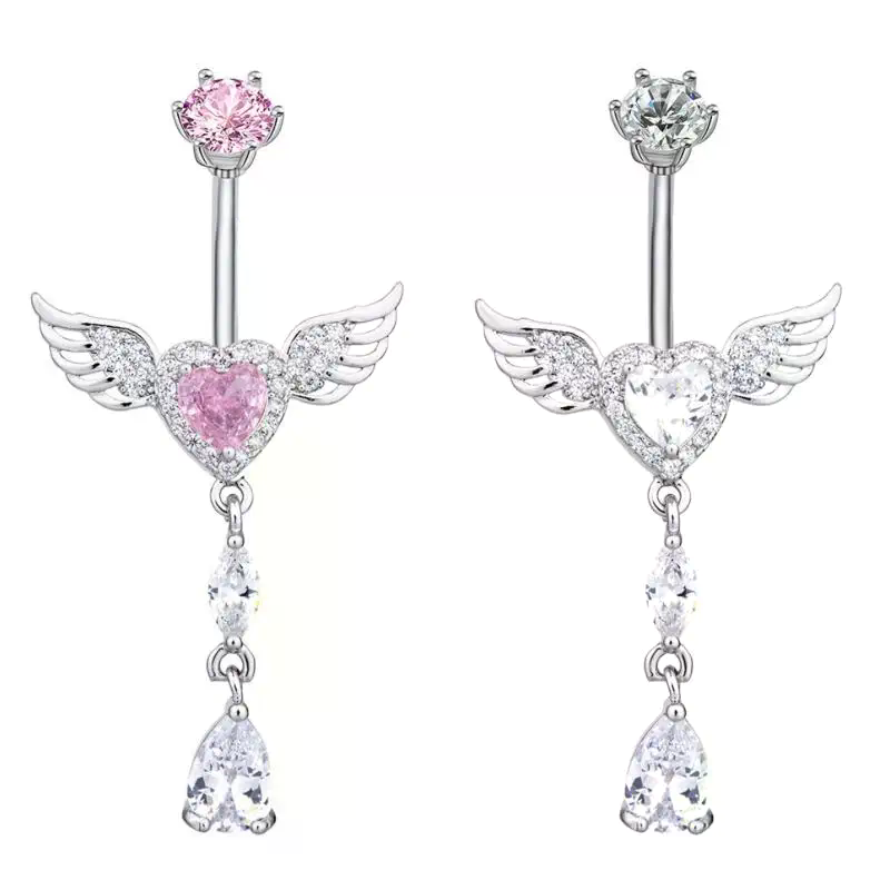 Wing Heart Belly Button Rings  - Body Jewelry Tunnels ulasan dan harga