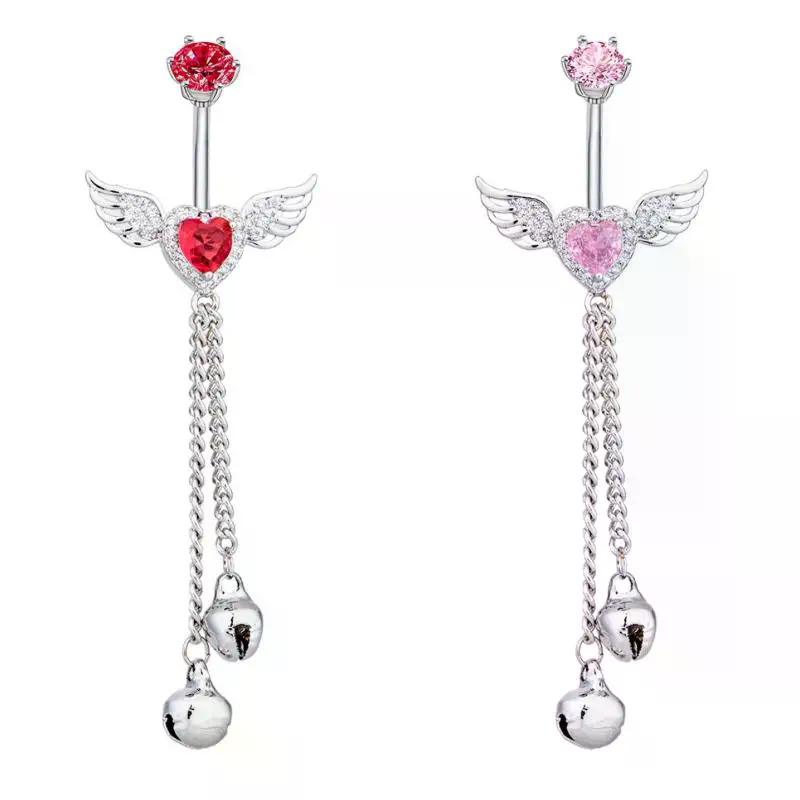 Wing Heart Belly Button Rings  - Body Jewelry Tunnels ulasan dan harga
