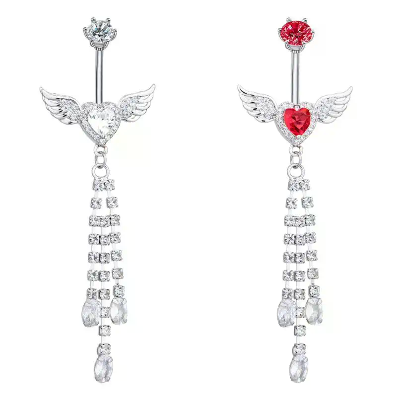 Wing Heart Belly Button Rings  - Body Jewelry Tunnels ulasan dan harga