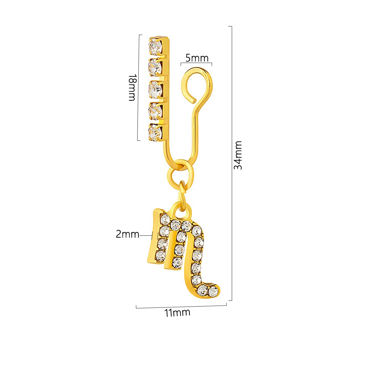 2 Pack Ear Clips Metal Zircon  - Body Jewelry And Earrings ulasan dan harga