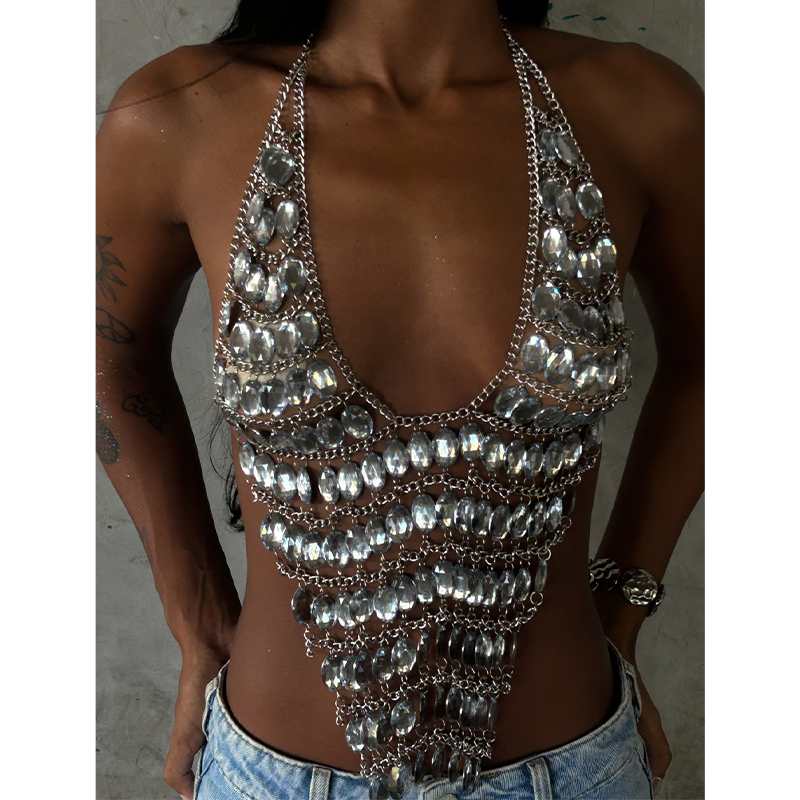 Handmade Backless Rhinestone S - Body Jewelry Gold ulasan dan harga
