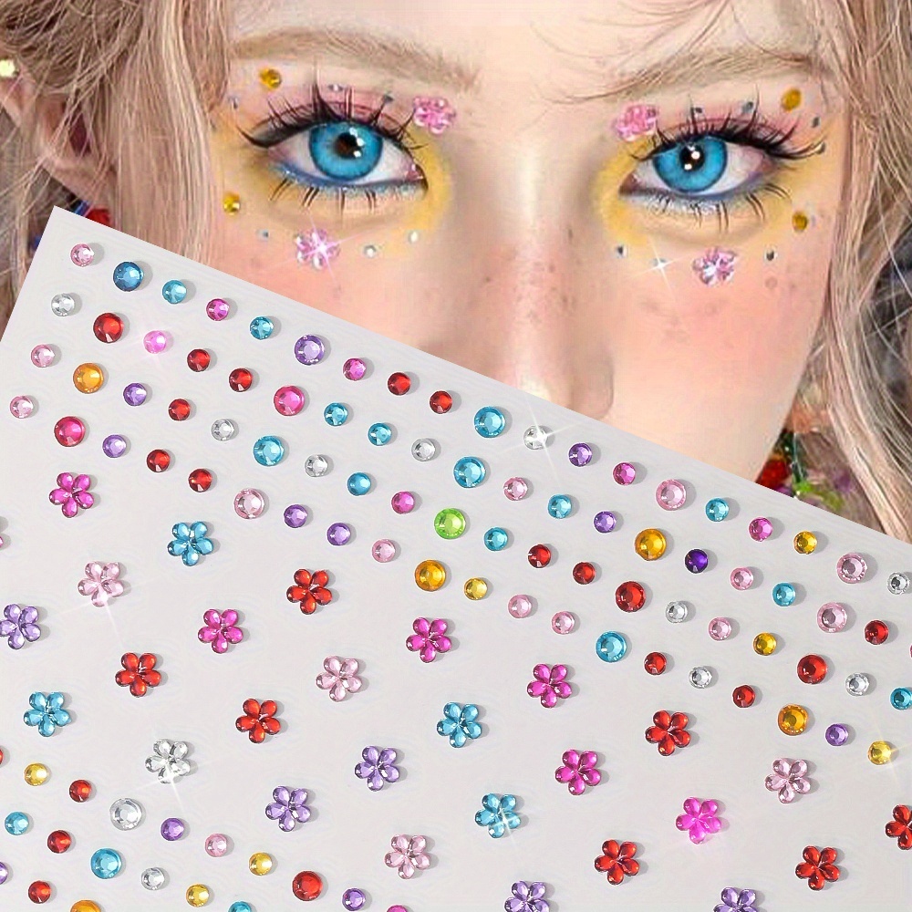 1 Sheet Colorful Shiny Rhinest - Body Jewelry Stickers ulasan dan harga