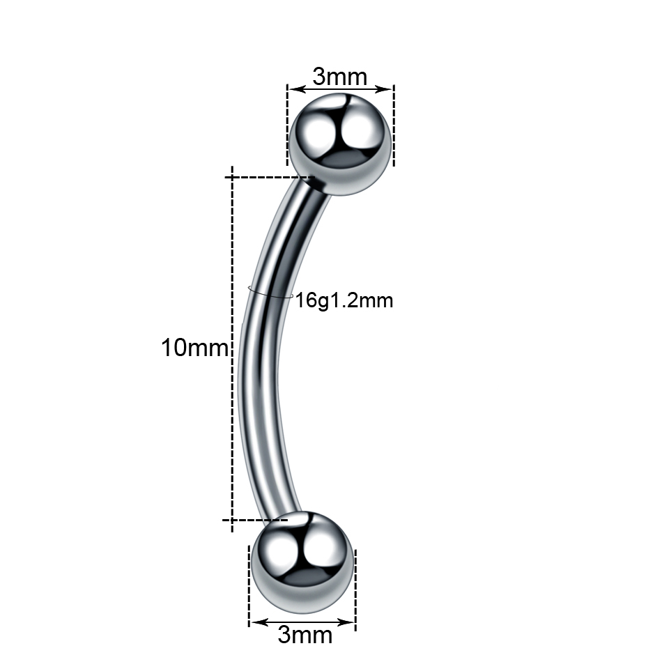 10Pcs/lot Steel Eyebrow Banana - Eyebrow Curved Barbell ulasan dan harga
