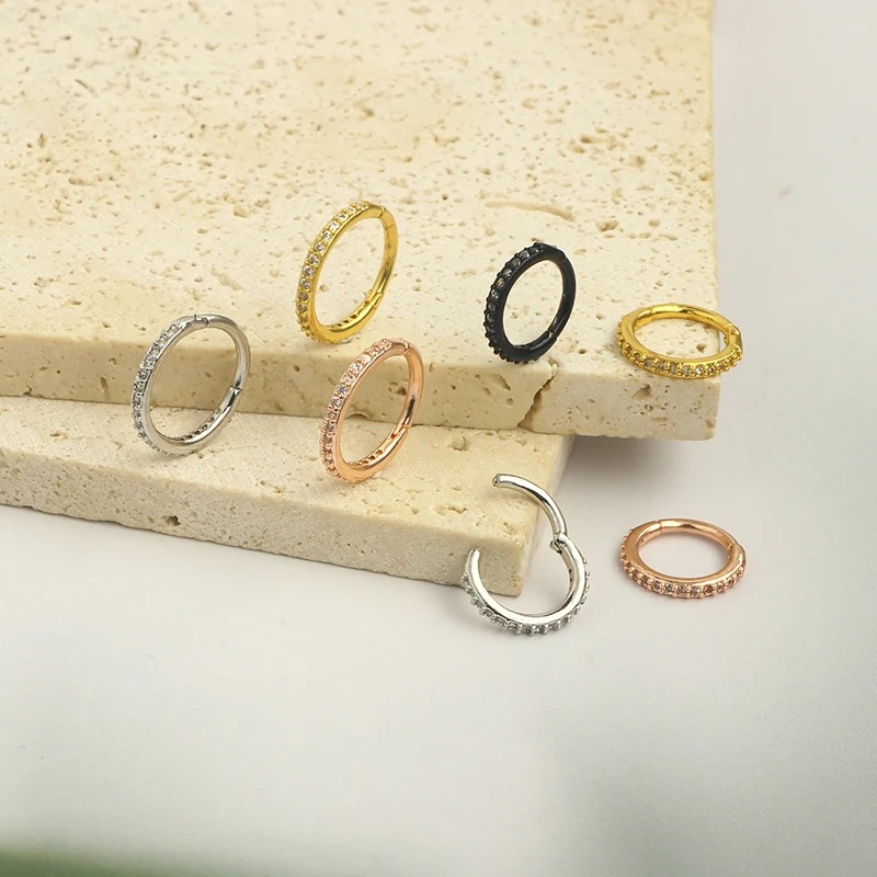 16G Clear CZ Nose Ring Hoop 31 - Body Jewelry And Earrings ulasan dan harga
