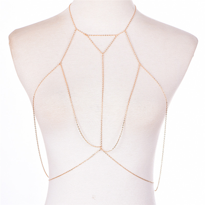 Gold Silver Fashion Link Chain - Body Jewelry Gold ulasan dan harga