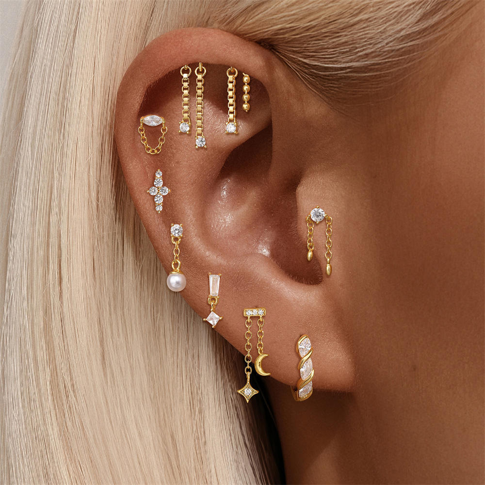 Aide  925 Sterling Silver Ear  - Body Jewelry Ear Piercing ulasan dan harga