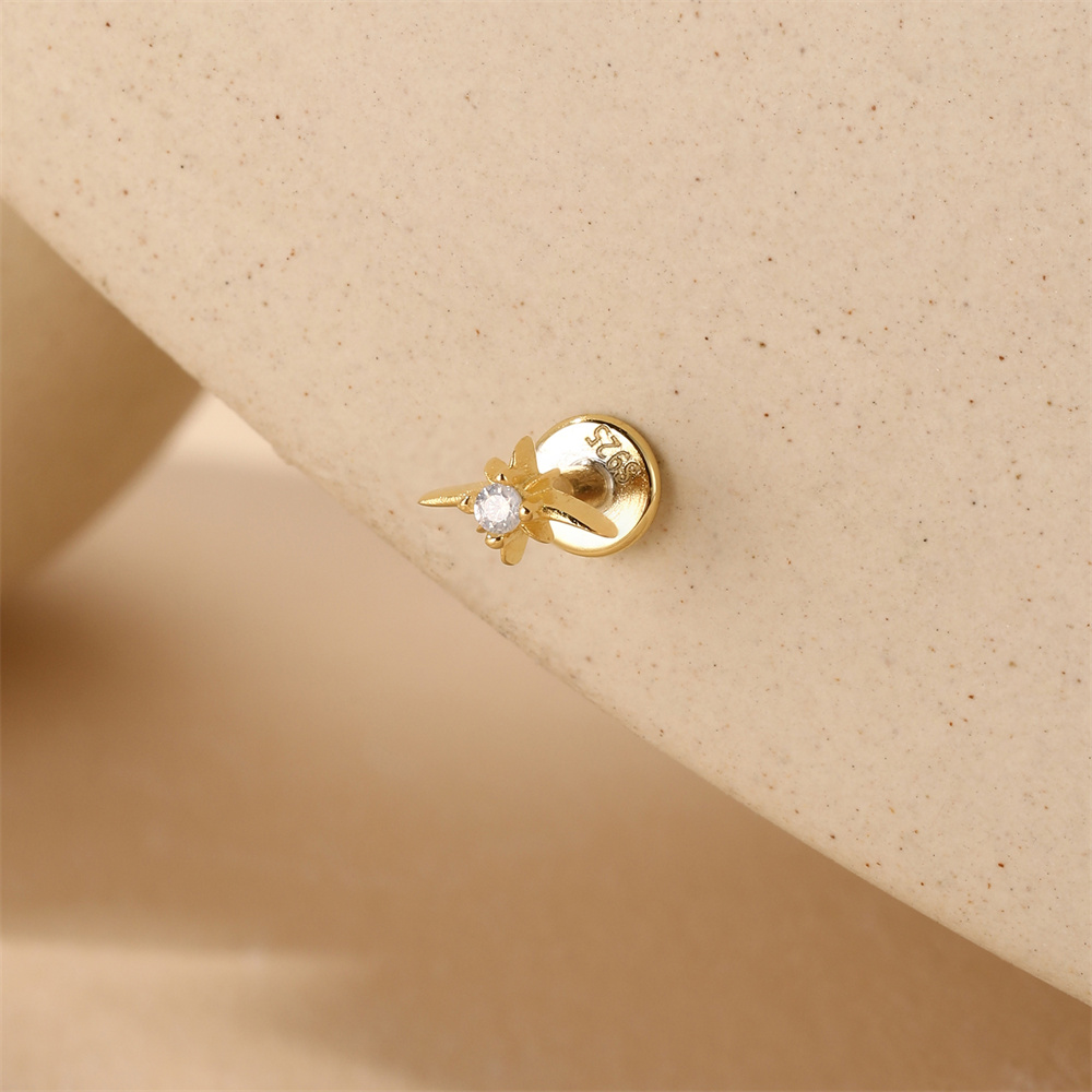 Aide  925 Sterling Silver Ear  - Body Jewelry Ear Piercing ulasan dan harga