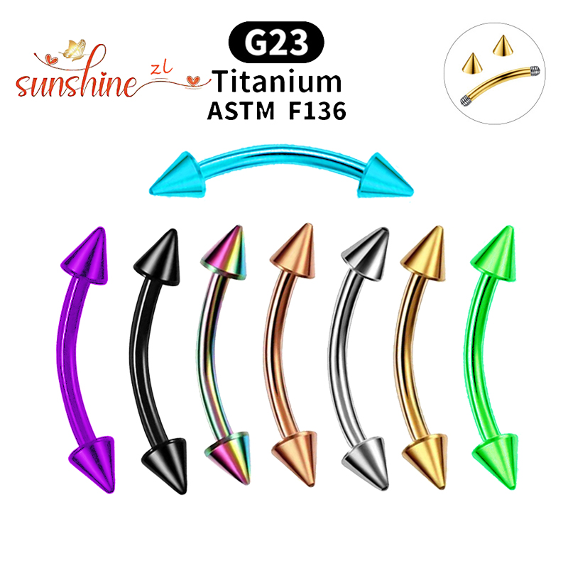 1PC G23 Titanium Spike Curved  - Eyebrow Curved Barbell ulasan dan harga