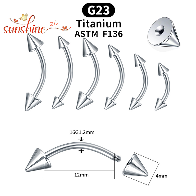 1PC G23 Titanium Spike Curved  - Eyebrow Curved Barbell ulasan dan harga