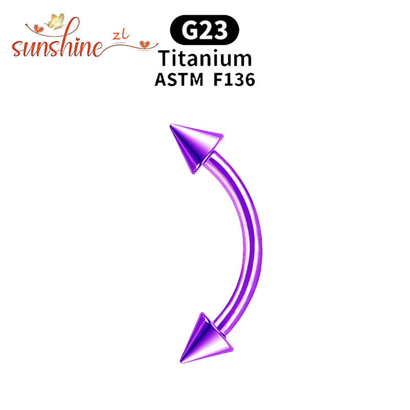 1PC G23 Titanium Spike Curved  - Eyebrow Curved Barbell ulasan dan harga