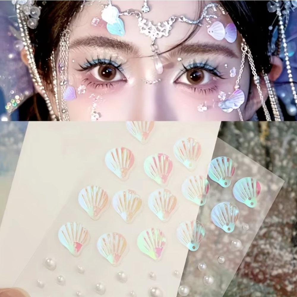 1Sheet Iridescent Shell Mixed  - Body Jewelry Stickers ulasan dan harga