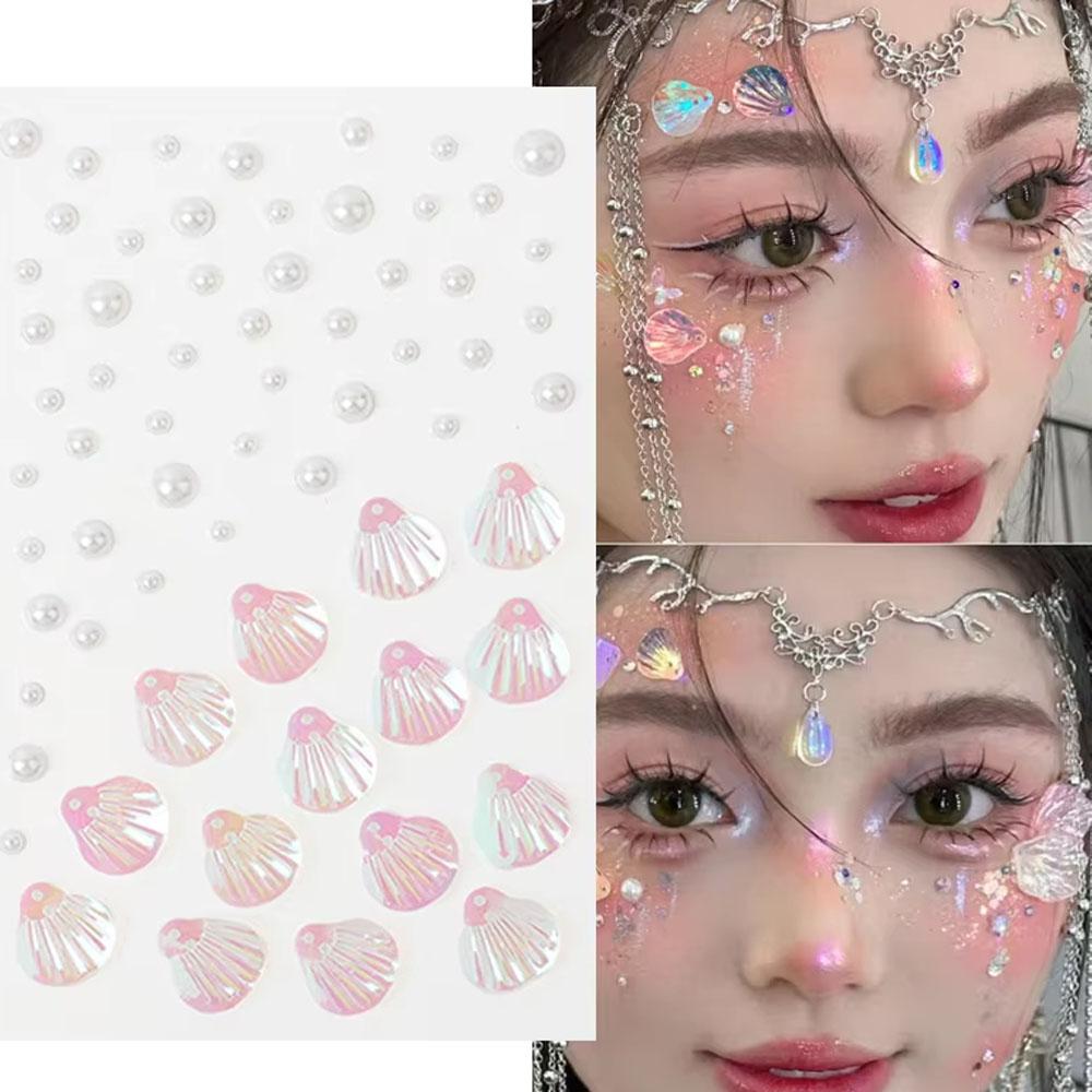 1Sheet Iridescent Shell Mixed  - Body Jewelry Stickers ulasan dan harga