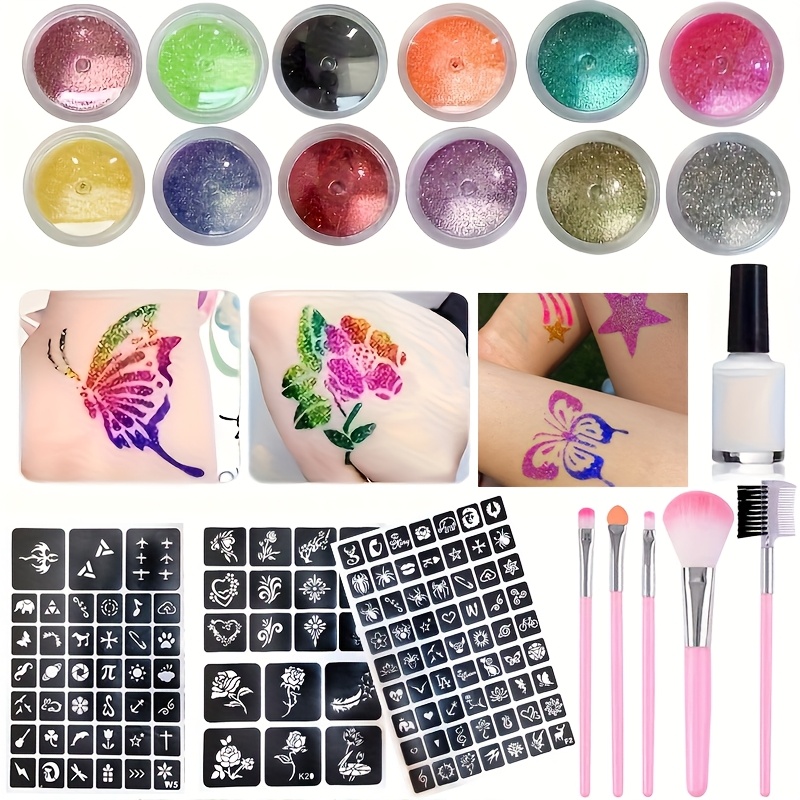 DIY Flash Tattoo 12 Colors of  - Body Jewelry Glue ulasan dan harga