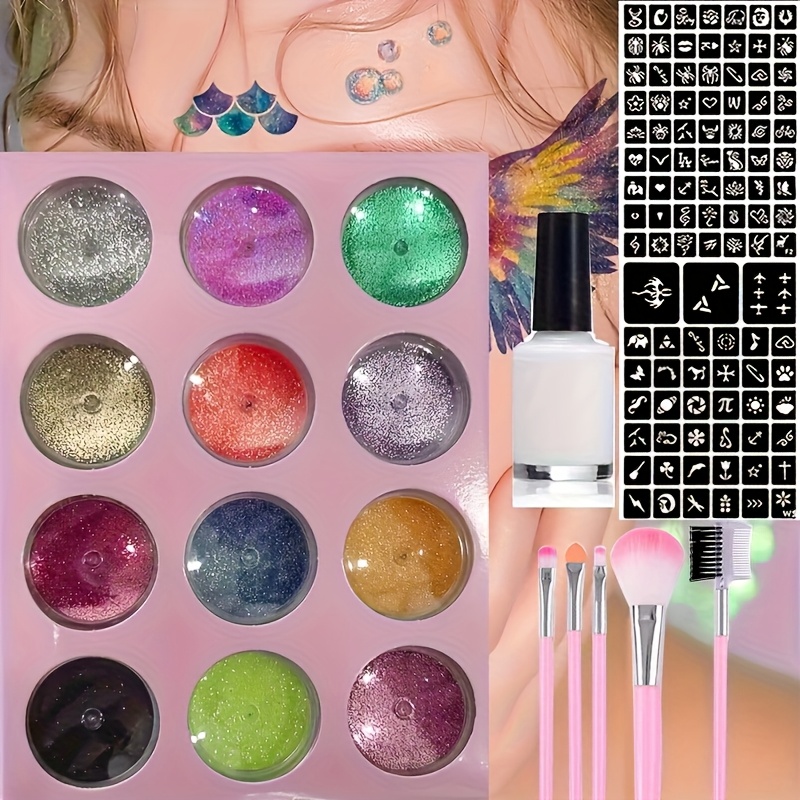 DIY Flash Tattoo 12 Colors of  - Body Jewelry Glue ulasan dan harga