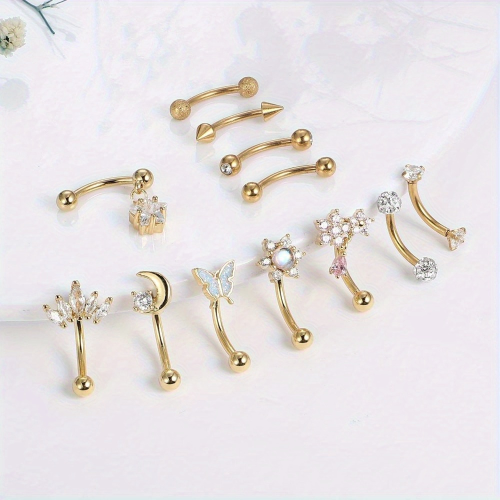 Florideco 1PC Stainless Steel  - Eyebrow Curved Barbell ulasan dan harga