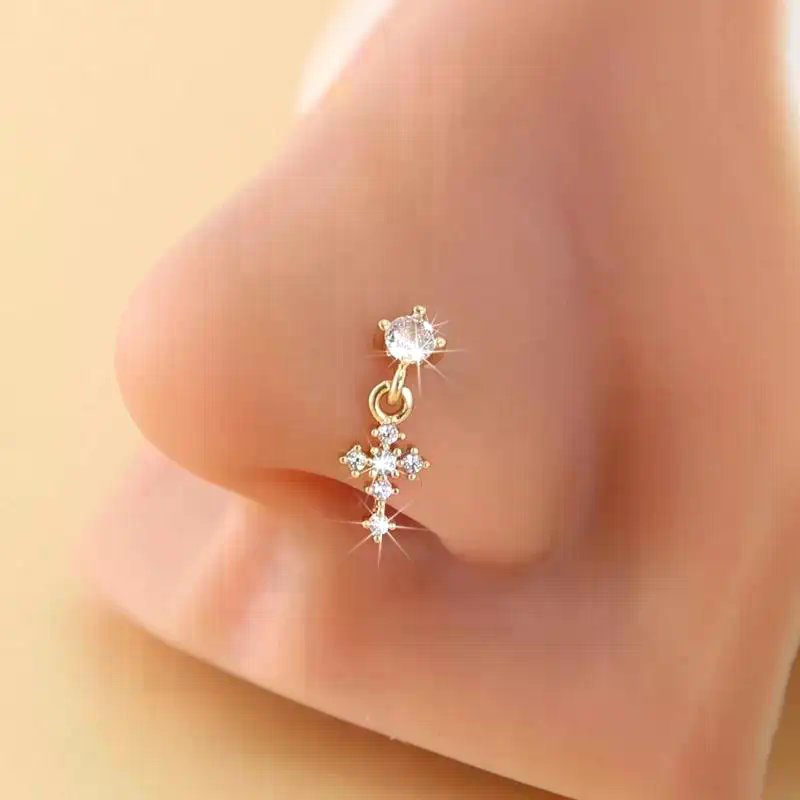 Dangle Nose Rings For Women Cr - Body Jewelry Tunnels ulasan dan harga