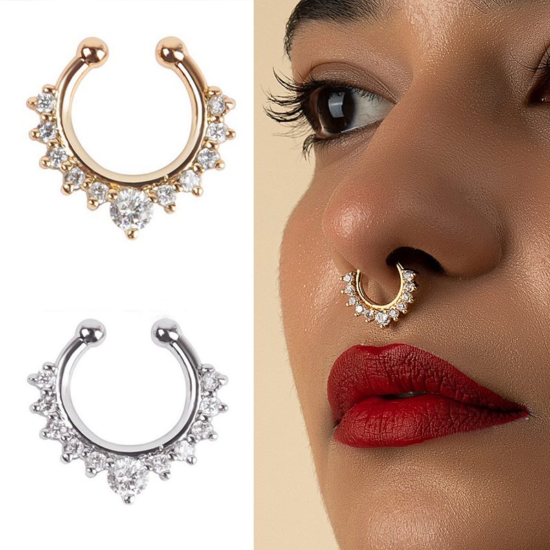 1PC U-Shape Nose Clip Fake Nos - Body Jewelry Ear Piercing ulasan dan harga