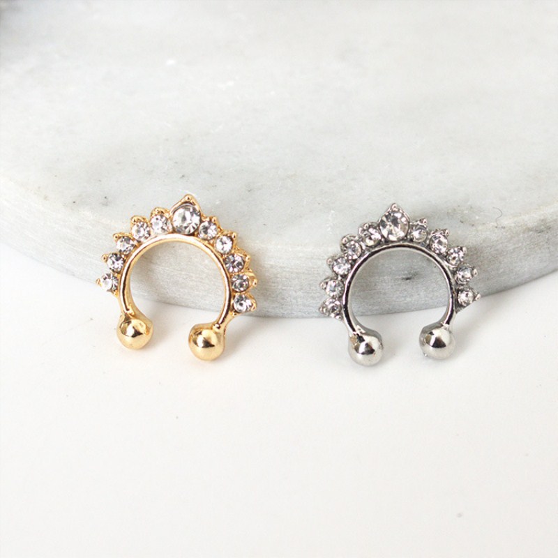 1PC U-Shape Nose Clip Fake Nos - Body Jewelry Ear Piercing ulasan dan harga