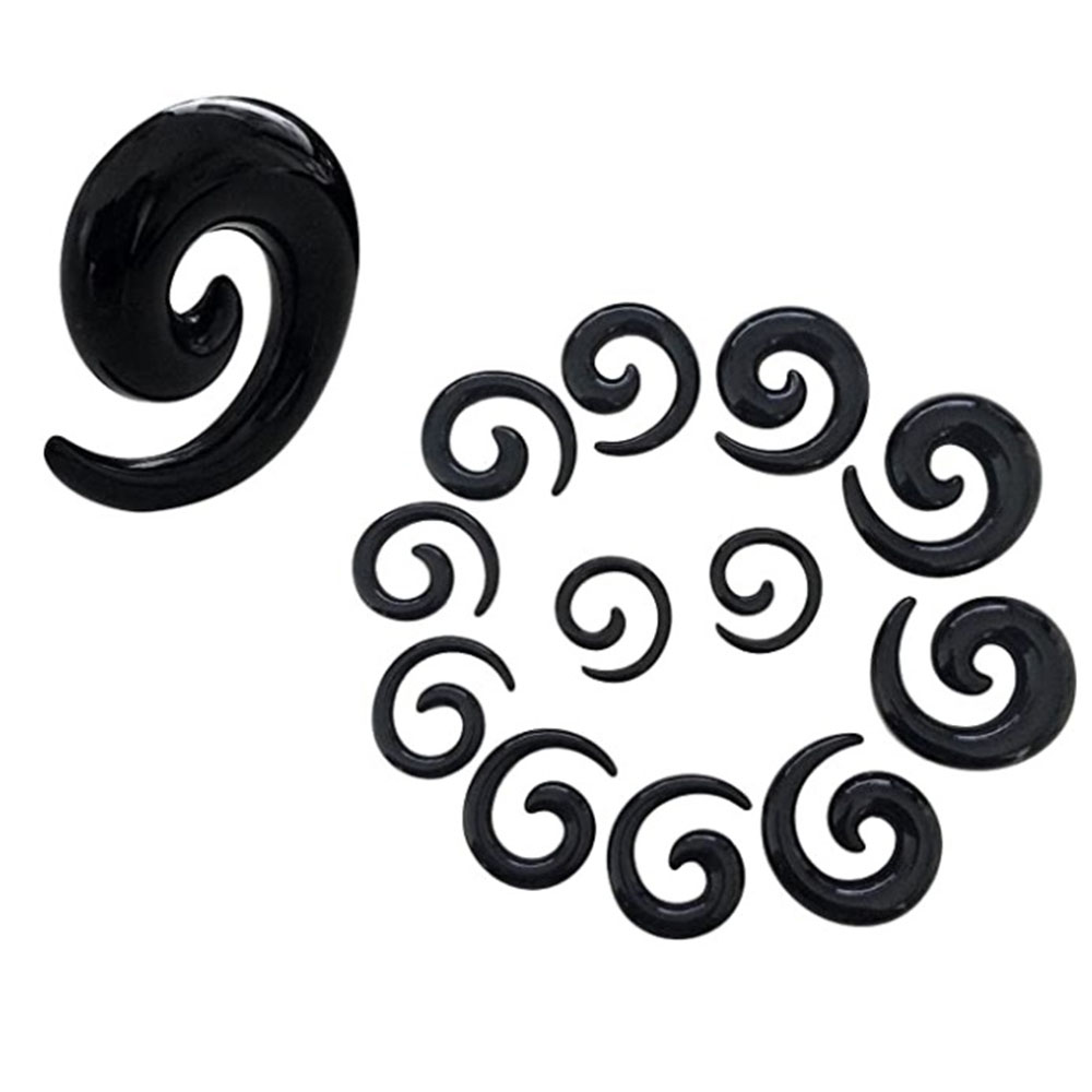 1 Set Ear Taper Kit Black Ear  - Body Jewelry Tunnels ulasan dan harga