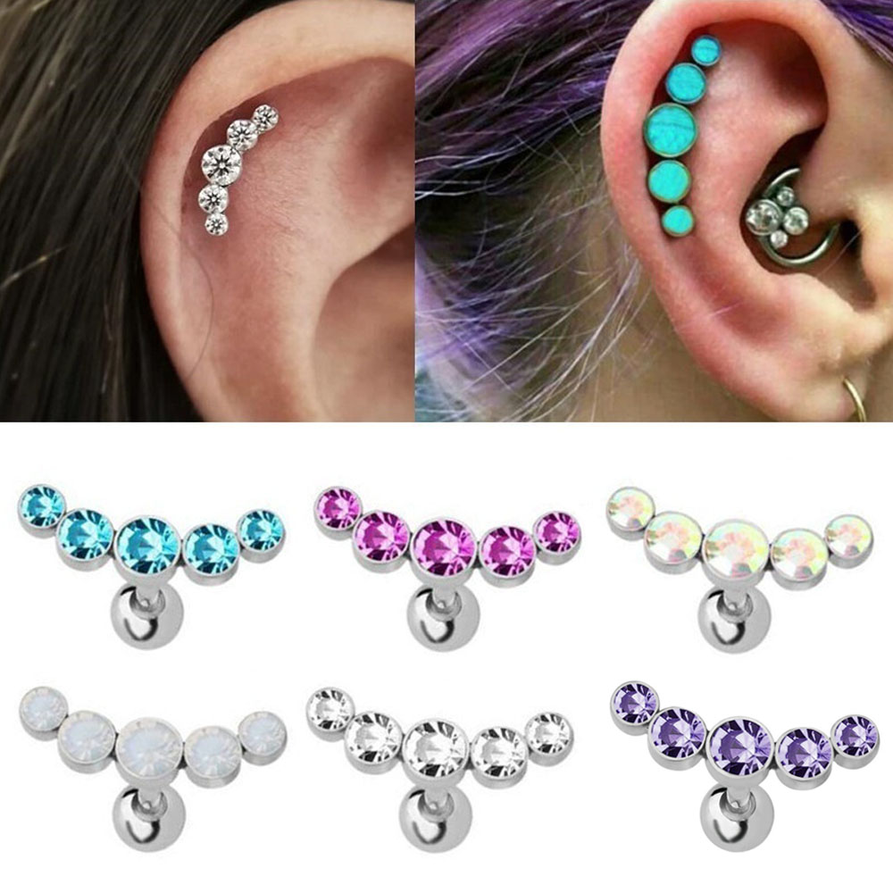 1Pcs Fashion 16G Crystal Gem O - Body Jewelry And Earrings ulasan dan harga