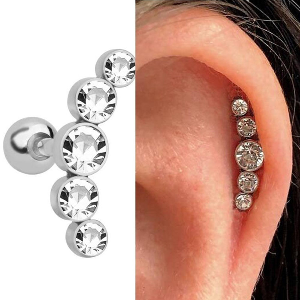 1Pcs Fashion 16G Crystal Gem O - Body Jewelry And Earrings ulasan dan harga