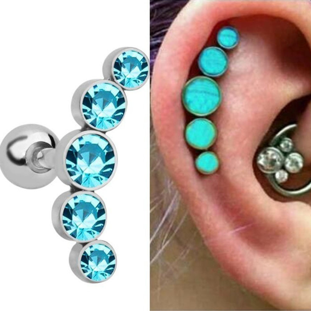 1Pcs Fashion 16G Crystal Gem O - Body Jewelry And Earrings ulasan dan harga