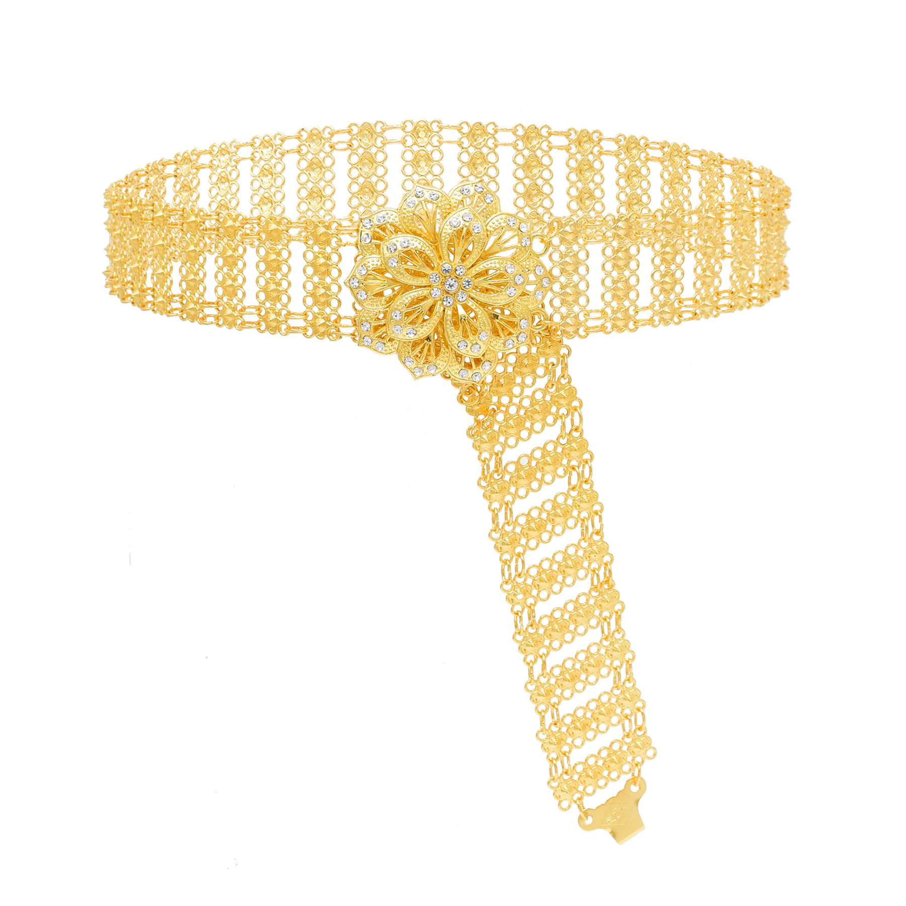 Golden Metal Big 3D Flower Cha - Body Jewelry Indian ulasan dan harga