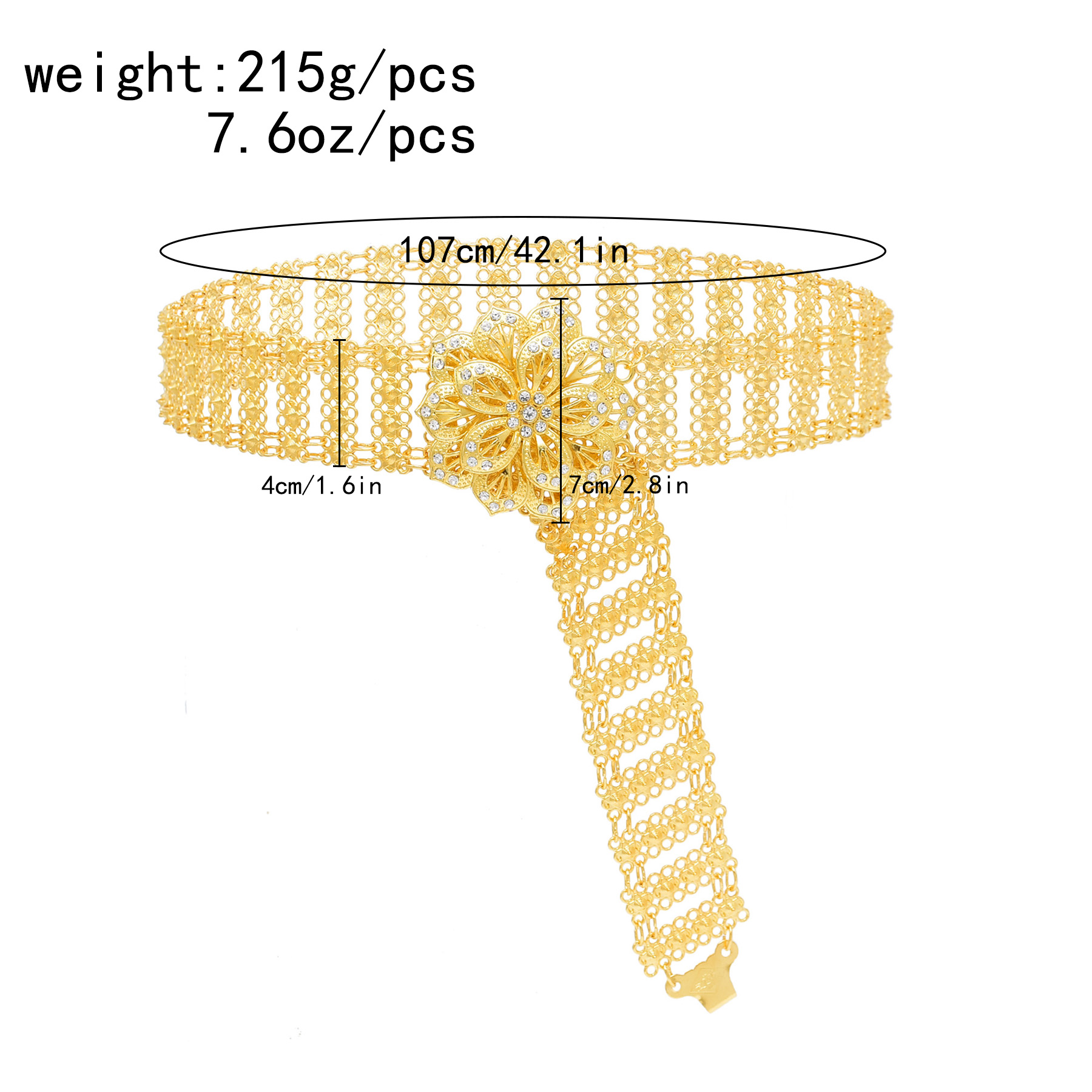 Golden Metal Big 3D Flower Cha - Body Jewelry Indian ulasan dan harga