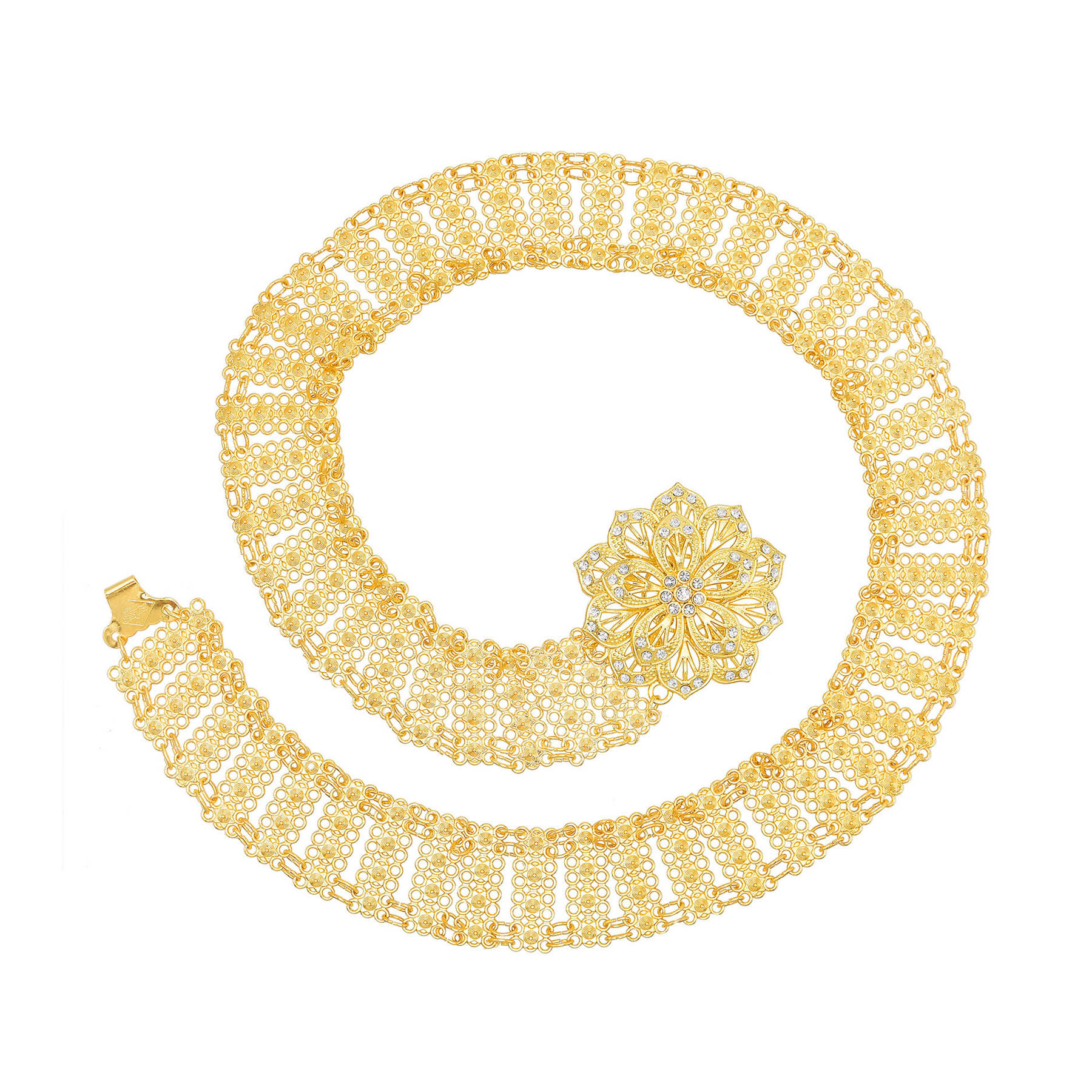 Golden Metal Big 3D Flower Cha - Body Jewelry Indian ulasan dan harga