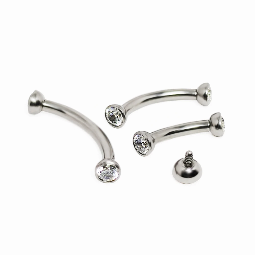 F136 Titanium Piercings Eyebro - Eyebrow Curved Barbell ulasan dan harga