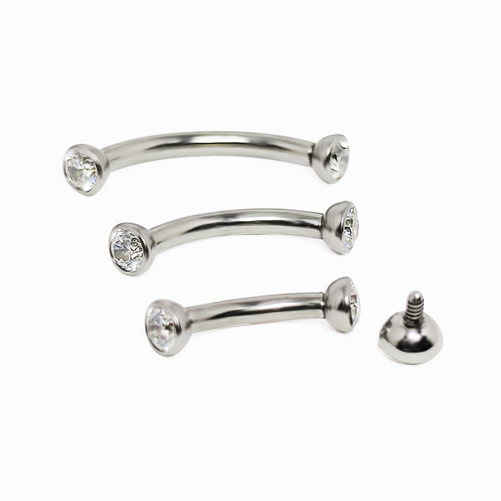 F136 Titanium Piercings Eyebro - Eyebrow Curved Barbell ulasan dan harga