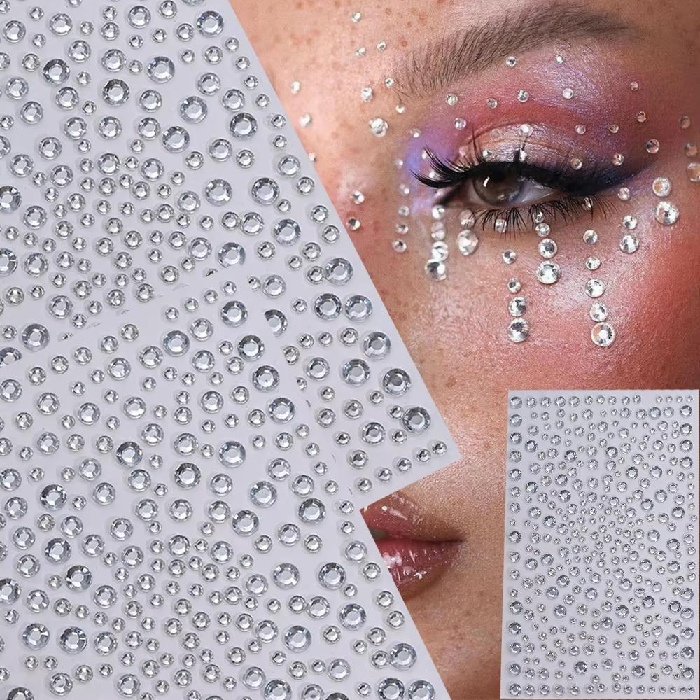 1 Sheet Silver-White Glitter 3 - Body Jewelry Stickers ulasan dan harga