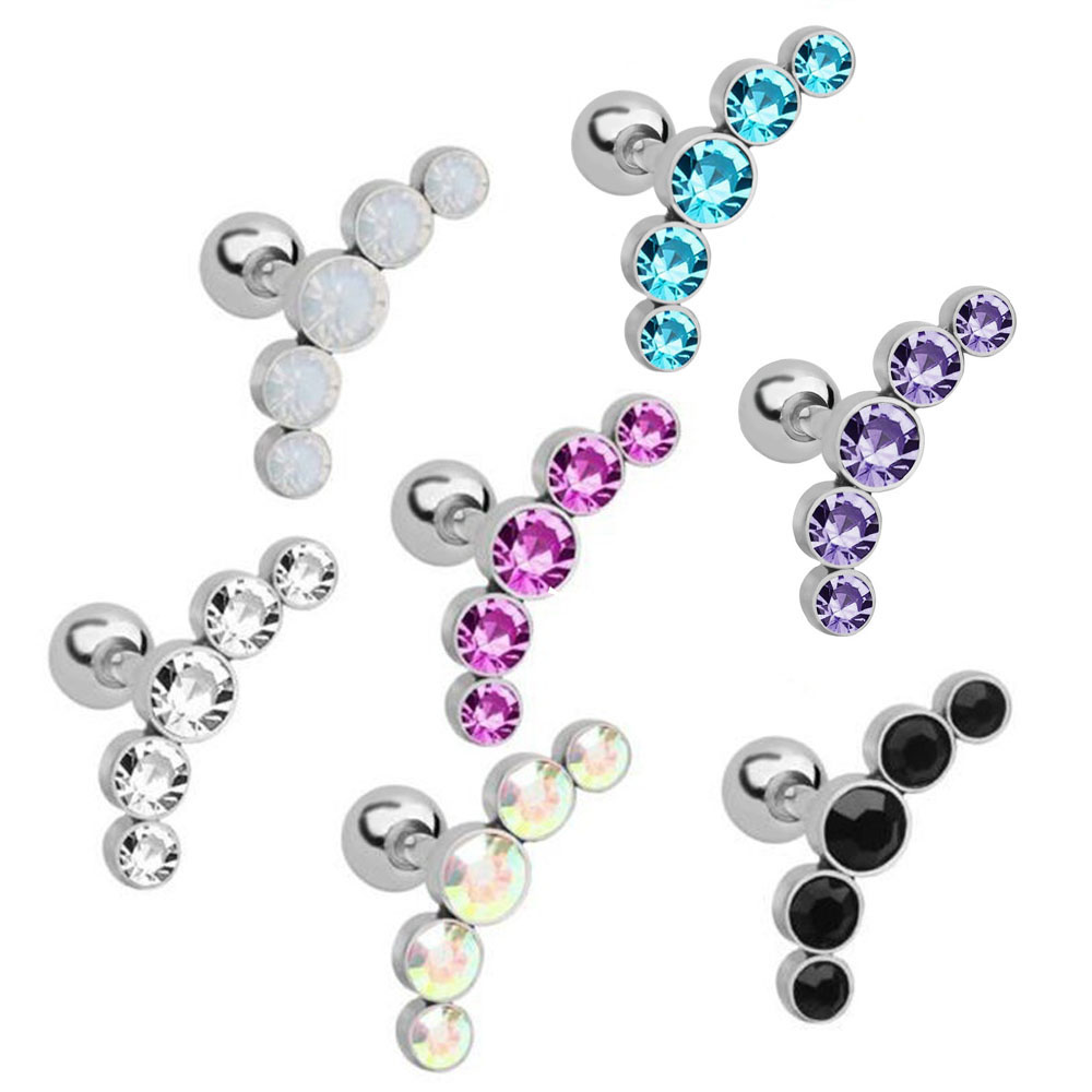 1Pcs Fashion 16G Crystal Gem O - Body Jewelry And Earrings ulasan dan harga