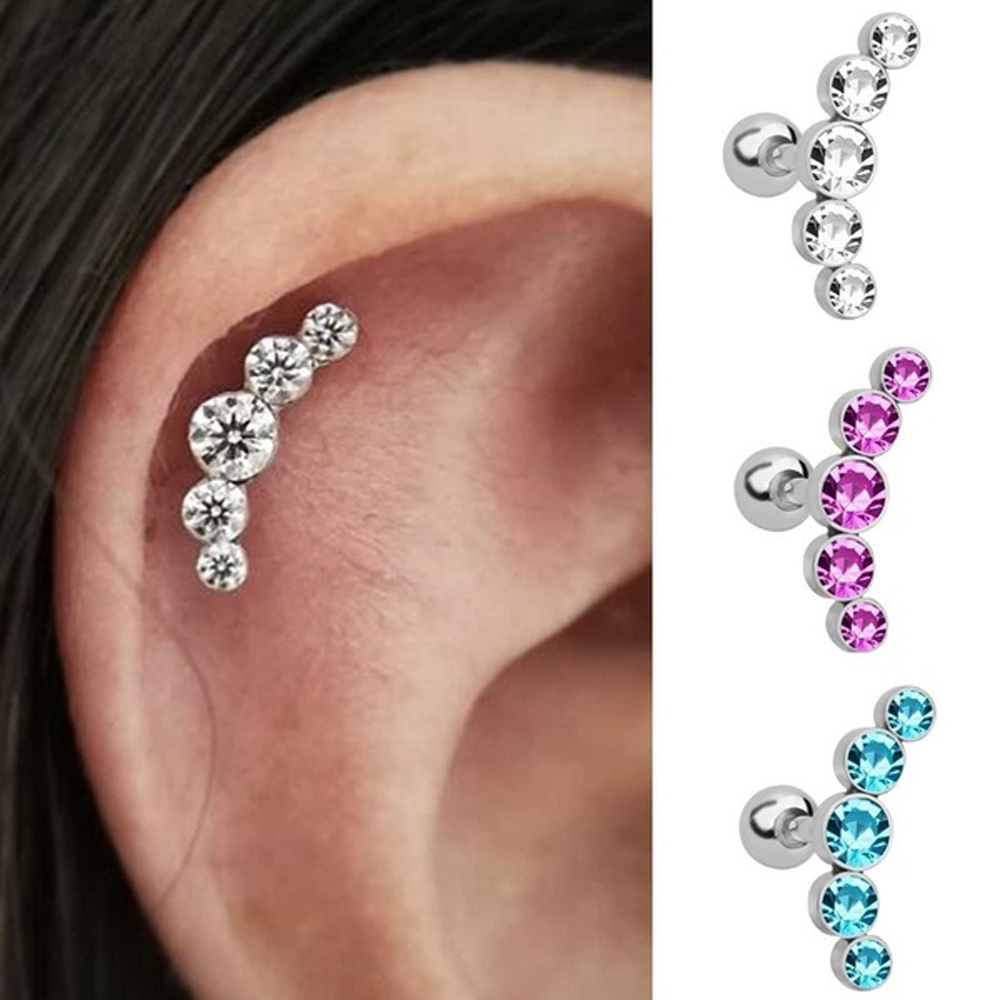 1Pcs Fashion 16G Crystal Gem O - Body Jewelry And Earrings ulasan dan harga