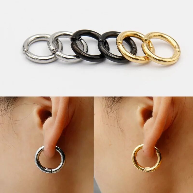 2/6Pcs Fake Huggie Hoop Earrin - Body Jewelry And Earrings ulasan dan harga