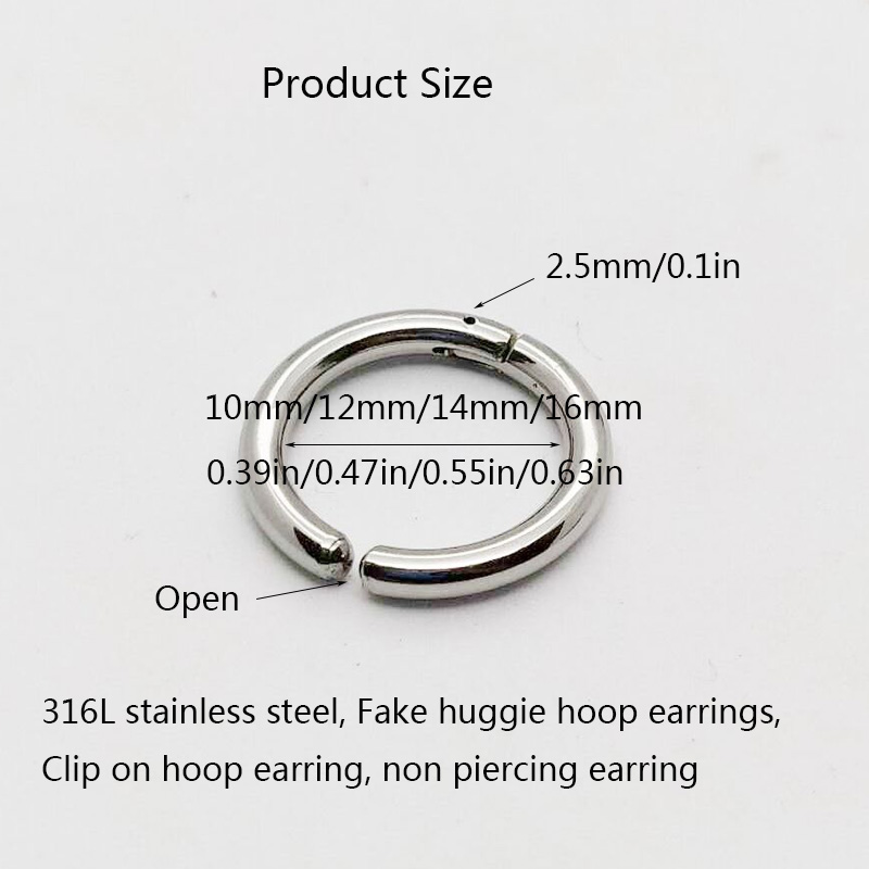 2/6Pcs Fake Huggie Hoop Earrin - Body Jewelry And Earrings ulasan dan harga