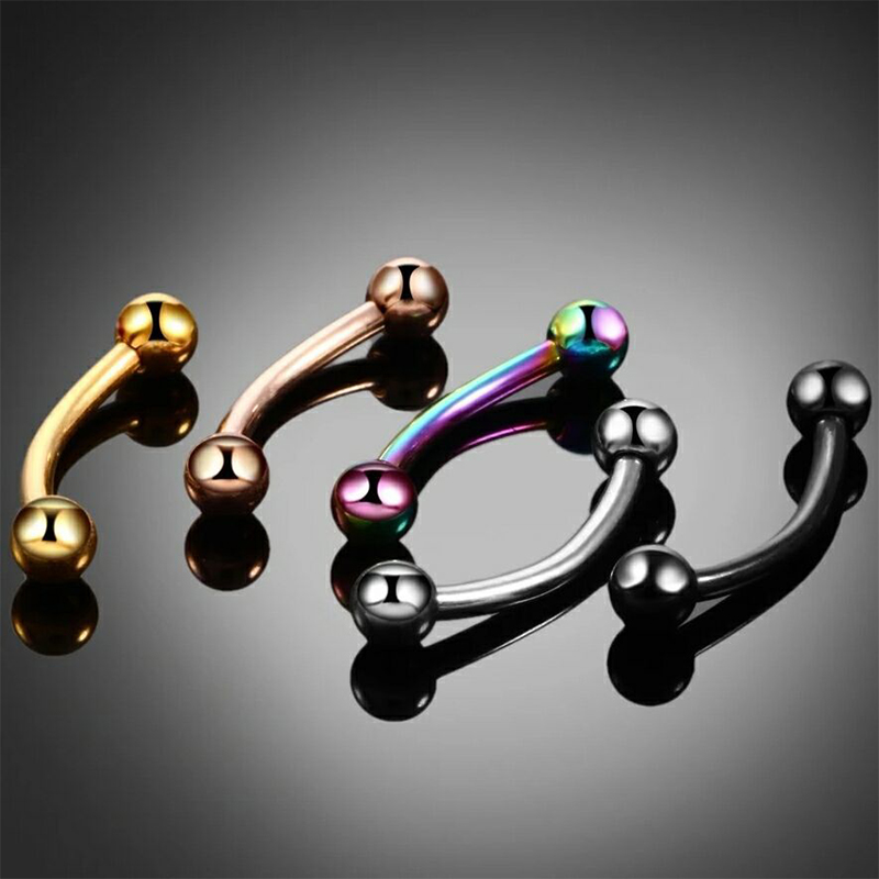 20pc/set Steel Eyebrow Banana  - Eyebrow Curved Barbell ulasan dan harga
