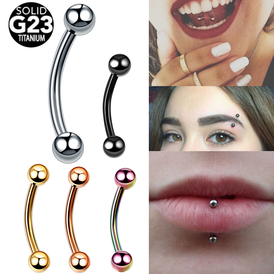 1pc Titanium Ball Eyebrow Pier - Eyebrow Curved Barbell ulasan dan harga