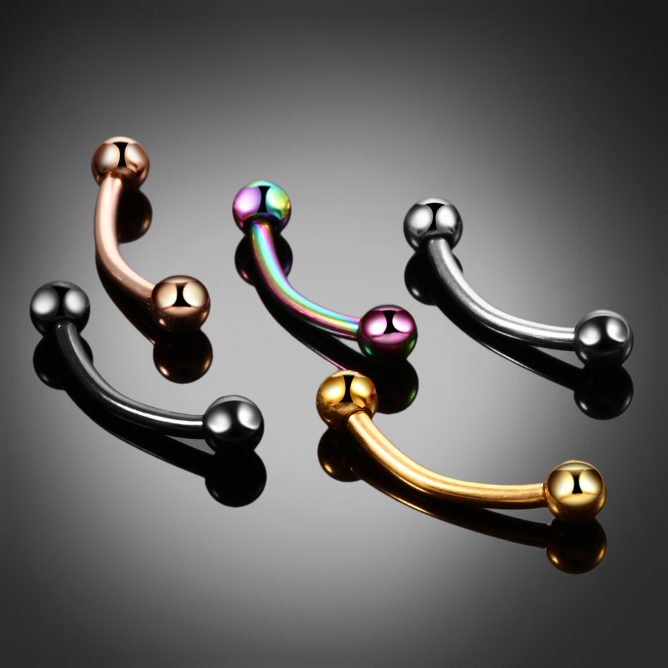 1pc Titanium Ball Eyebrow Pier - Eyebrow Curved Barbell ulasan dan harga