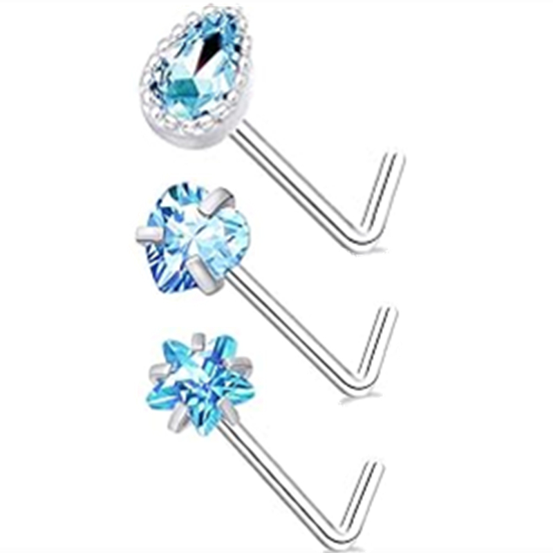 3PC Stainless Steel Flower Nos - Body Jewelry Indian ulasan dan harga
